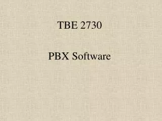 TBE 2730 PBX Software