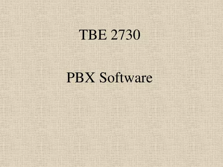 tbe 2730 pbx software