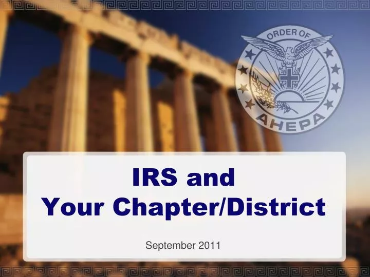 irs and your chapter district