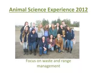 Animal Science Experience 2012