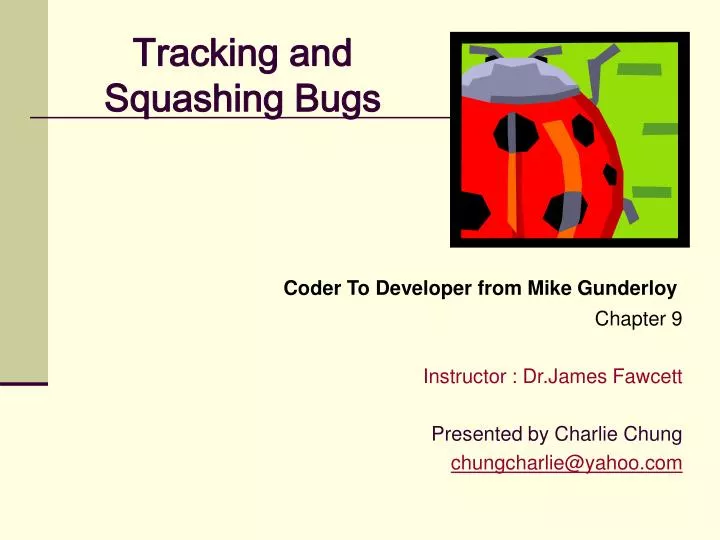 tracking and squashing bugs