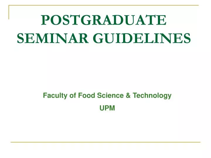 postgraduate seminar guidelines