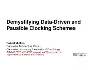 Demystifying Data-Driven and Pausible Clocking Schemes