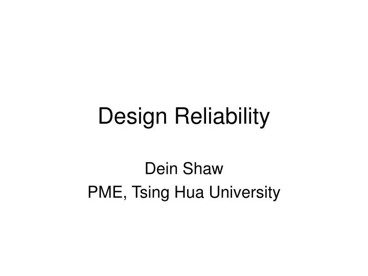 design reliability