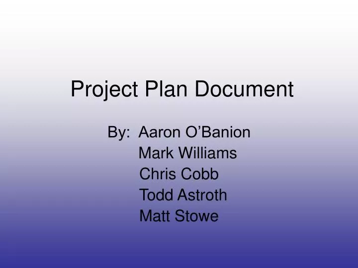 project plan document