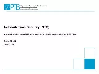 Network Time Security (NTS)