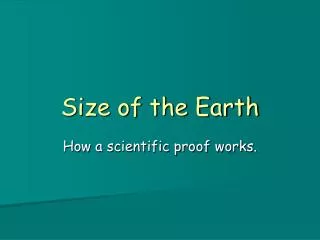 Size of the Earth