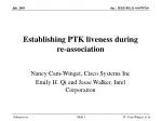 Establishing PTK liveness during re-association - slide 1