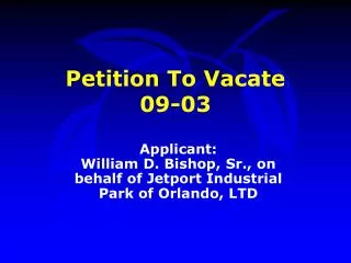 Petition To Vacate 09-03