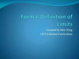 Formal Definition of Limits