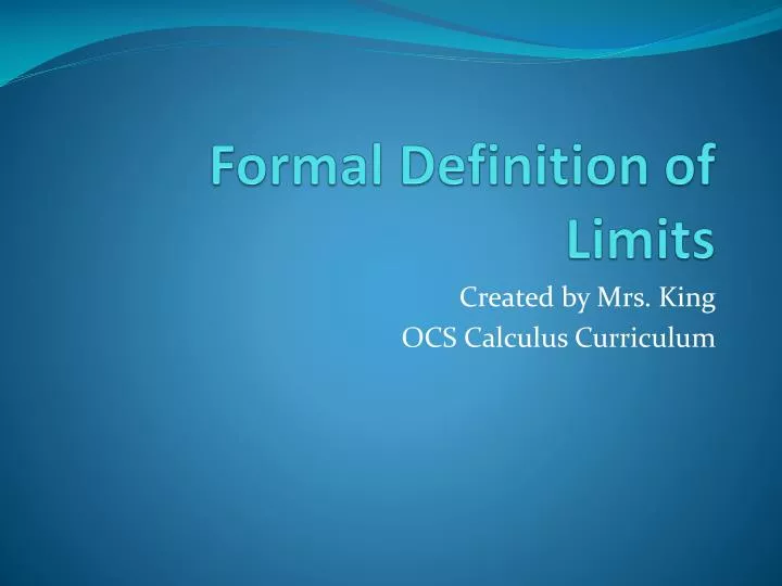 formal definition of limits