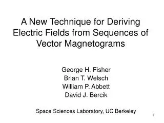 A New Technique for Deriving Electric Fields from Sequences of Vector Magnetograms