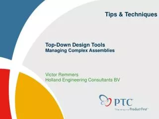 Top-Down Design Tools Managing Complex Assemblies