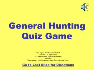 General Hunting Quiz Game