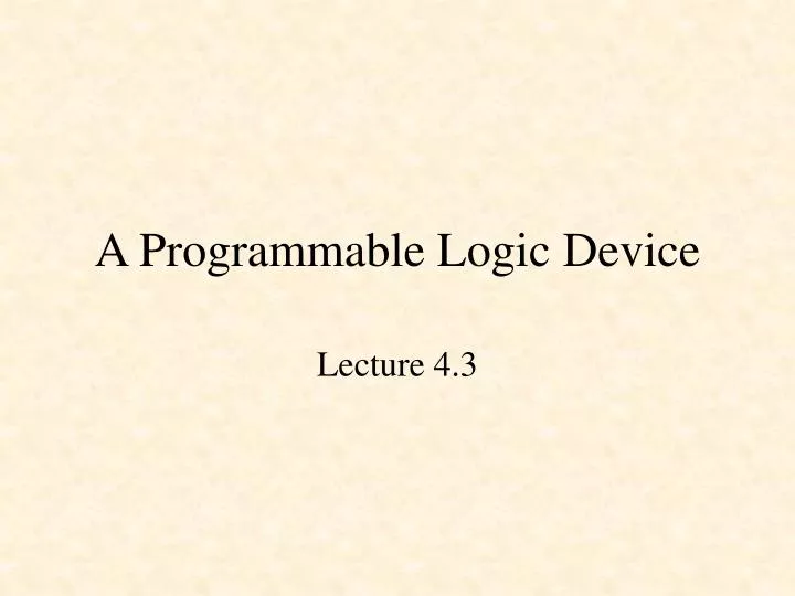 a programmable logic device