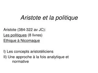 aristote et la politique