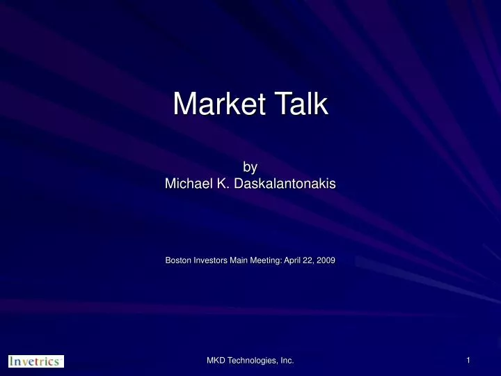 market talk by michael k daskalantonakis