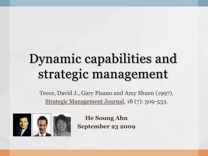 dynamic capabilities and strategic management
