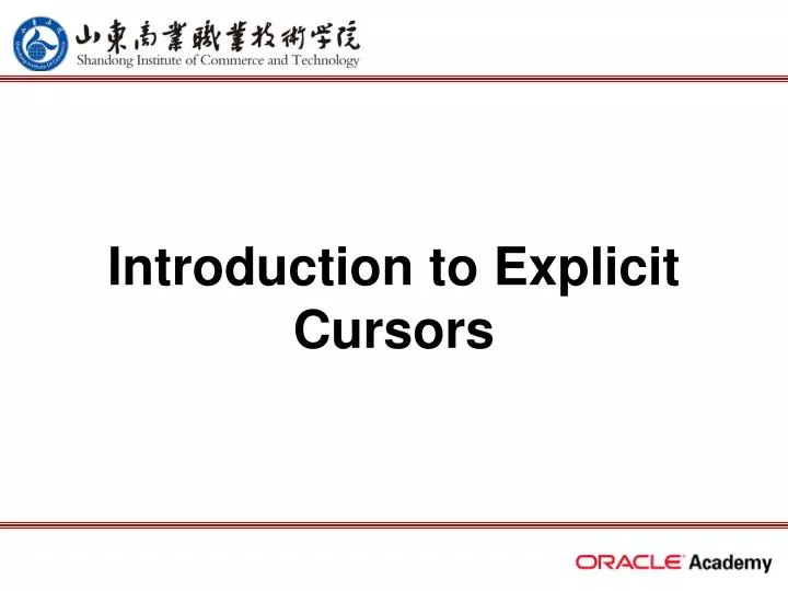 introduction to explicit cursors