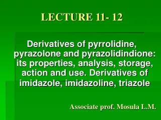 LECTURE 11- 12