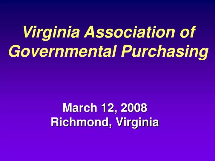 virginia association of governmental purchasing
