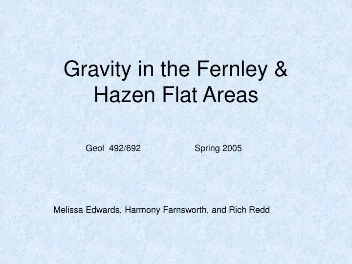 gravity in the fernley hazen flat areas