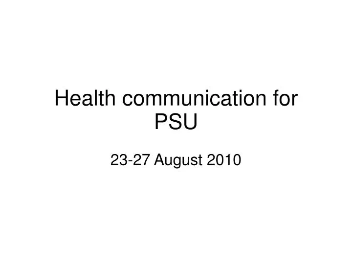 health communication for psu