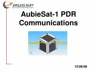 AubieSat-1 PDR Communications