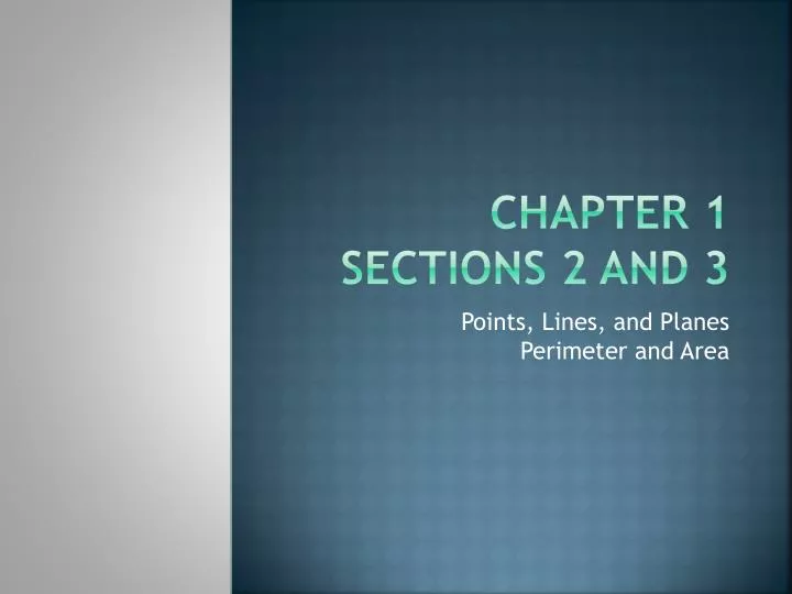 chapter 1 sections 2 and 3