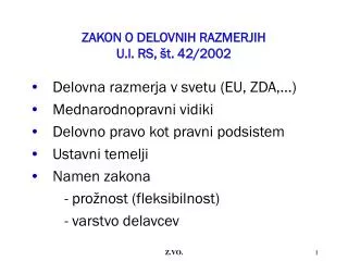 ZAKON O DELOVNIH RAZMERJIH U.l. RS, št. 42/2002