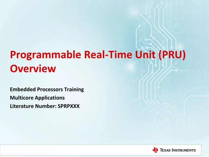 programmable real time unit pru overview