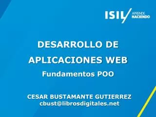 DESARROLLO DE APLICACIONES WEB Fundamentos POO
