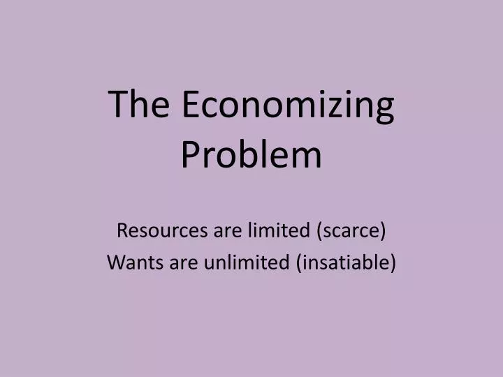 the economizing problem