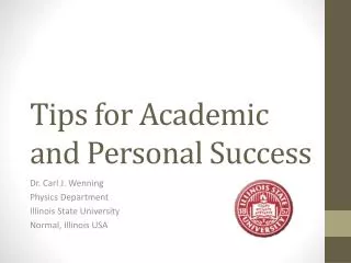 Tips for Academic and Personal Success