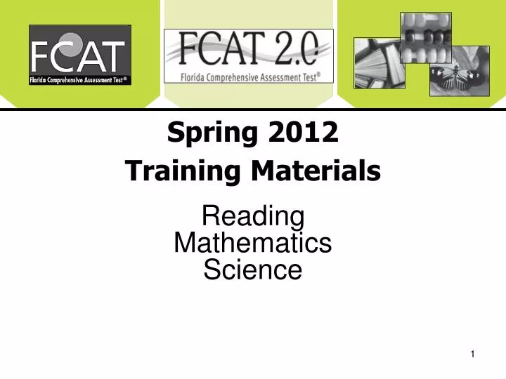 spring 2012 training materials
