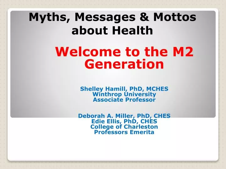 myths messages mottos about health