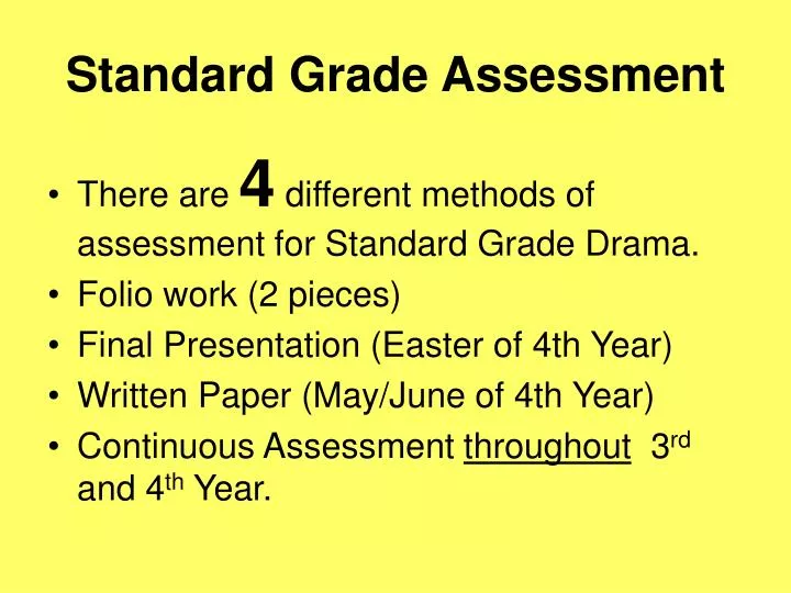 standard grade assessment