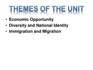 Themes of the Unit