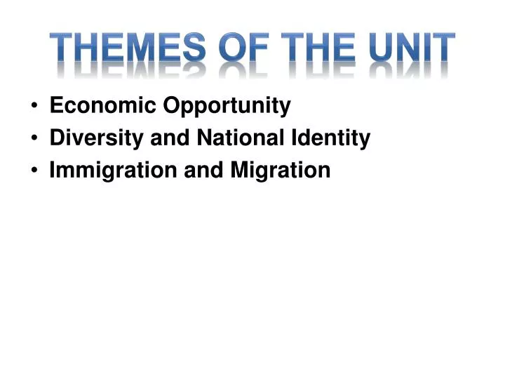 themes of the unit