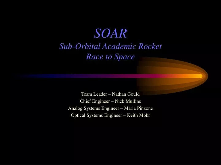 soar sub orbital academic rocket race to space