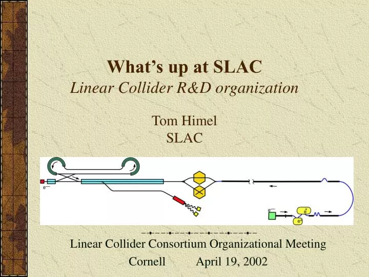 what s up at slac linear collider r d organization tom himel slac