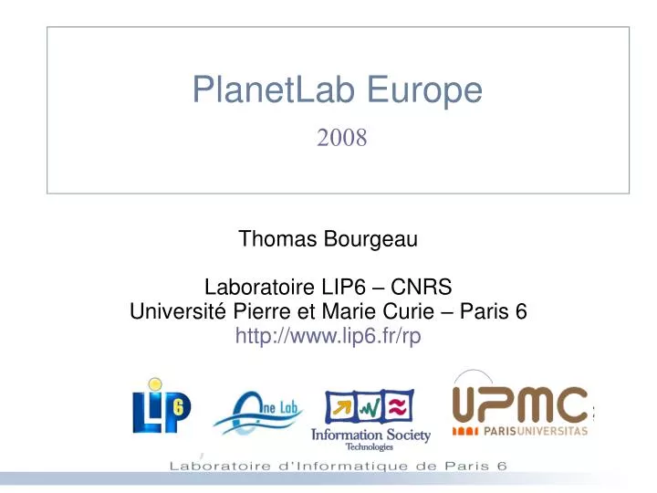 planetlab europe 2008