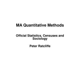 MA Quantitative Methods