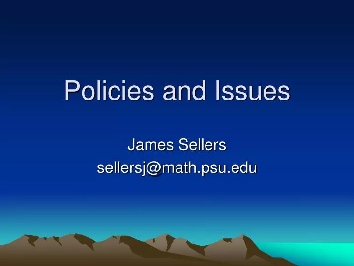 policies and issues