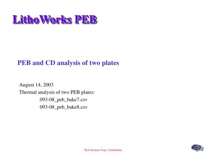peb and cd analysis of two plates