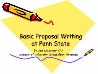 Basic Proposal Writing at Penn State