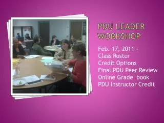 PDU Leader Workshop