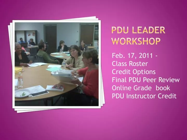 pdu leader workshop