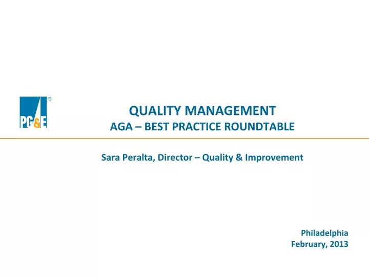 quality management aga best practice roundtable sara peralta director quality improvement