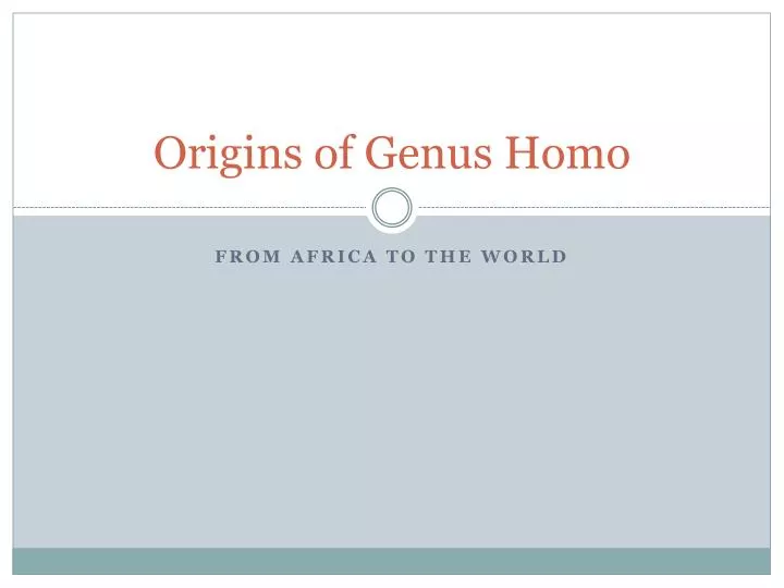 origins of genus homo